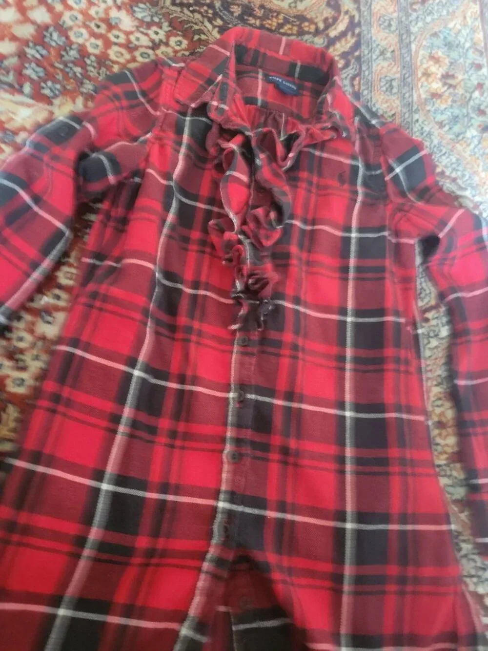 Ralph Lauren Cotton Plaid Shirt Dress Size 8